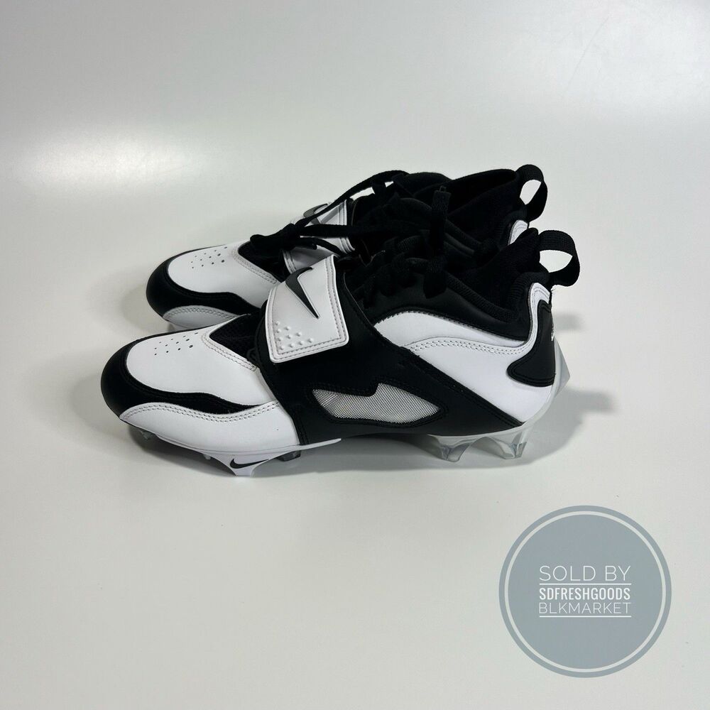 Nike Diamond Turf DT 93 TD Football Cleats White Black Silver HF5298-101 Sz 8